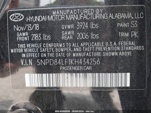 Hyundai Elantra Value Edition 2019 5NPD84LF1KH434256 Image 9