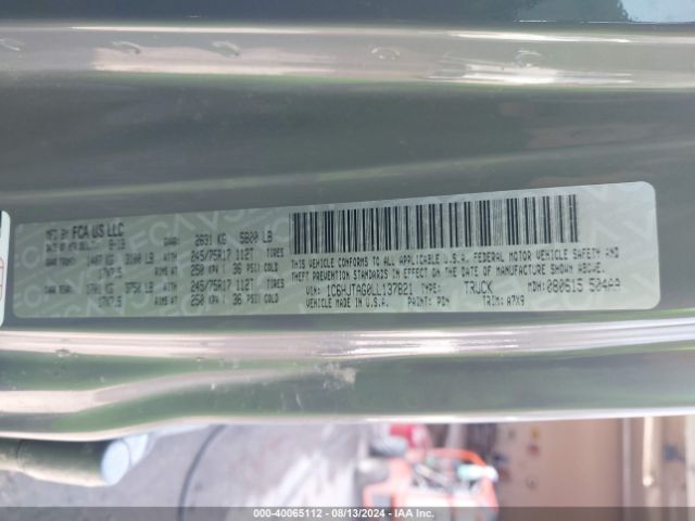 1C6HJTAG0LL137821 Jeep Gladiator Sport S 4x4