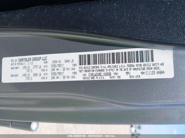 1C4BJWDG8EL162836 Jeep Wrangler Unlimited Sport