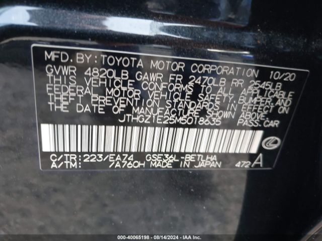 JTHGZ1E25M5018635 Lexus Is 350 F Sport