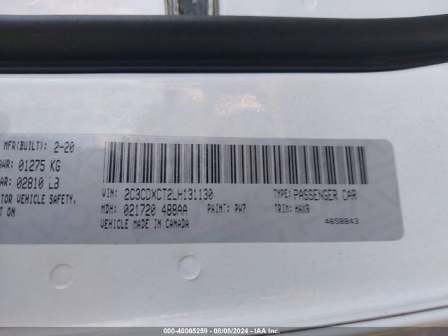 Dodge Charger R/t Rwd 2020 2C3CDXCT2LH131130 Image 9