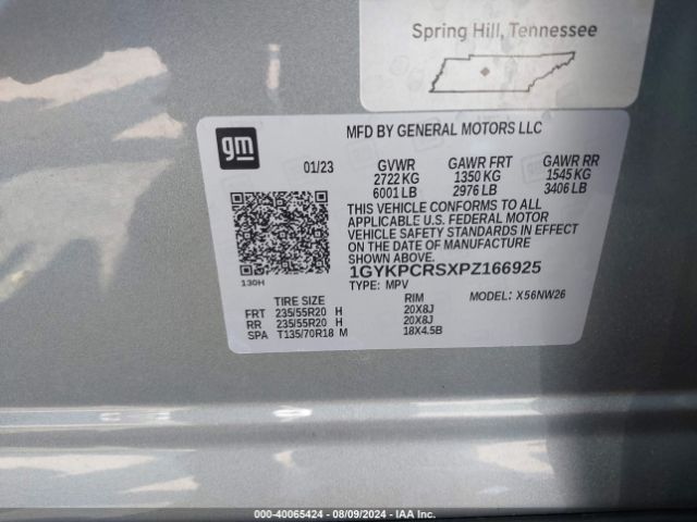 1GYKPCRSXPZ166925 Cadillac Xt6 Fwd Premium Luxury