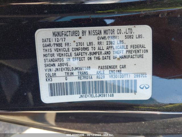 JN1EV7EL0JM391148 Infiniti Q60 3.0t Luxe