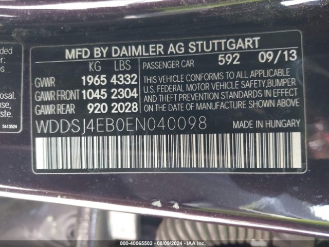 WDDSJ4EB0EN040098 Mercedes-Benz CLA 250