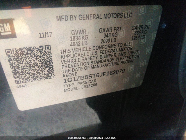 Chevrolet Malibu 1ls 2018 1G1ZB5ST6JF162079 Image 9