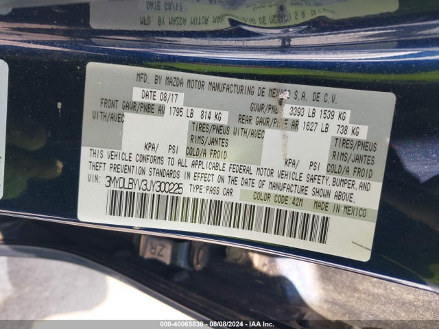 3MYDLBYV3JY300225 Toyota YARIS IA