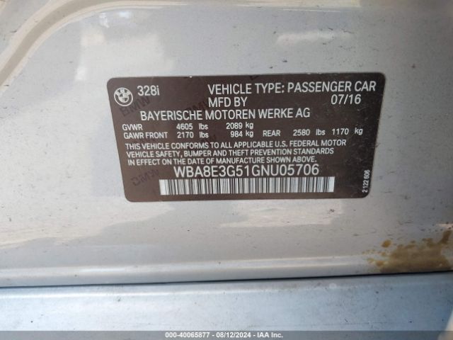 WBA8E3G51GNU05706 BMW 328i Xdrive
