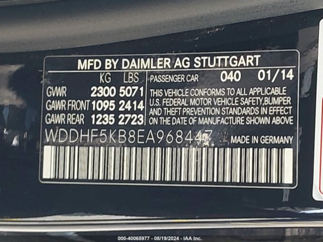 WDDHF5KB8EA968447 Mercedes-Benz E 350
