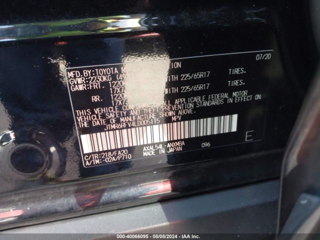 JTMR6RFV4LD005115 Toyota Rav4 Hybrid Xle