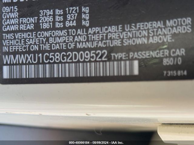 WMWXU1C58G2D09522 Mini Hardtop Cooper