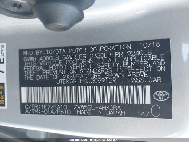 Toyota Prius Prime Premium 2018 JTDKARFP4J3099159 Image 9
