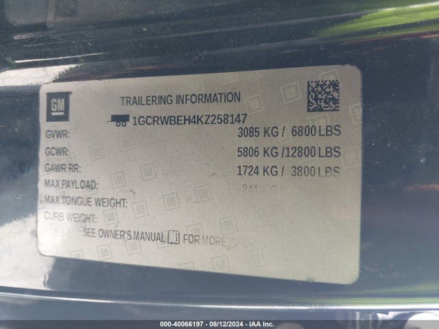 Chevrolet Silverado 1500 Custom 2019 1GCRWBEH4KZ258147 Image 9