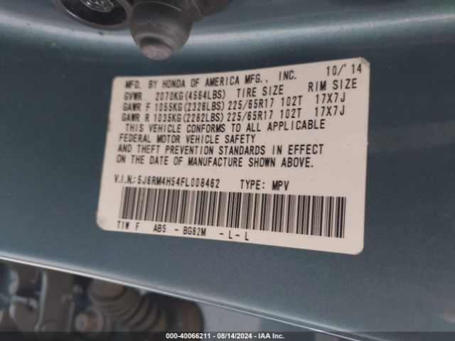 5J6RM4H54FL008462 Honda CR-V EX