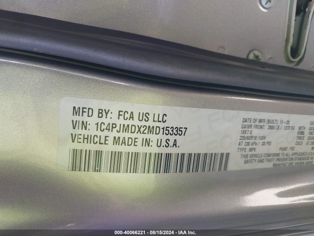 Jeep Cherokee Limited 4x4 2021 1C4PJMDX2MD153357 Image 9