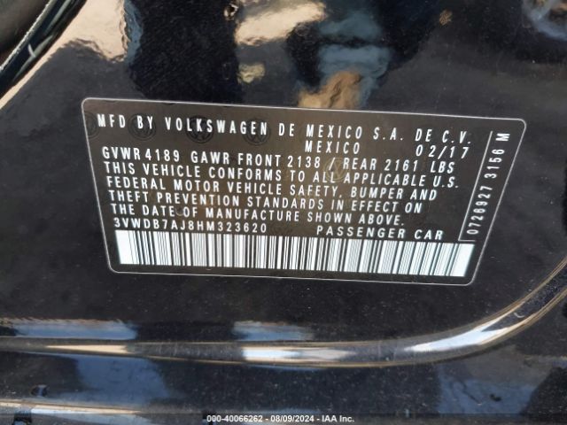 3VWDB7AJ8HM323620 Volkswagen Jetta 1.4t Se