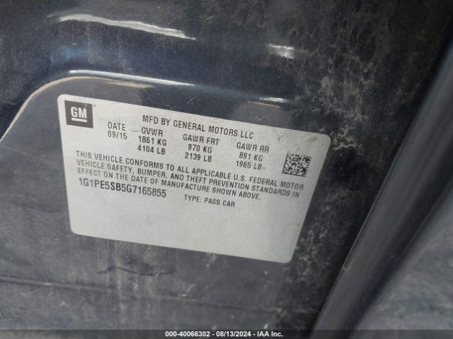 1G1PE5SB5G7165855 Chevrolet Cruze Limited 1lt Auto