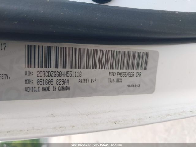 2C3CDZGG8HH551118 Dodge Challenger Gt