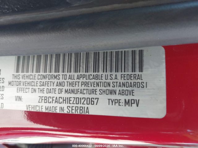 ZFBCFACH1EZ012067 Fiat 500l Lounge