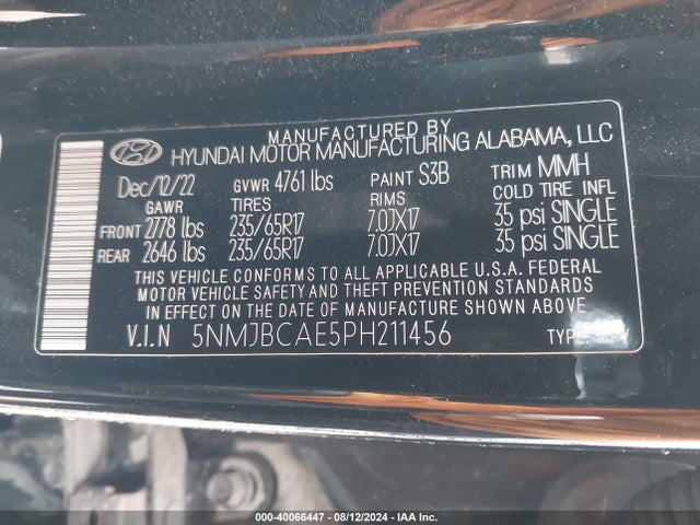 Hyundai TUCSON SEL 2023 5NMJBCAE5PH211456 Image 9