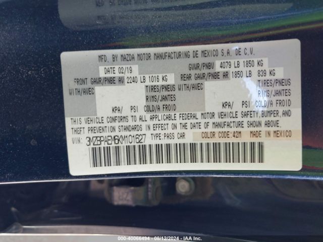 3MZBPAEM6KM101627 Mazda Mazda3 Premium Package