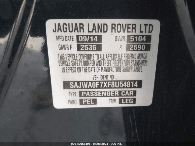 2015 JAGUAR XF SAJWA0F7XF8U54814 Photo 8