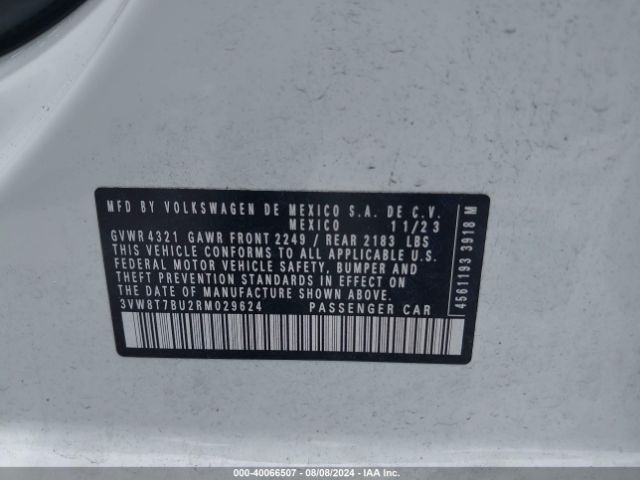 3VW8T7BU2RM029624 Volkswagen Jetta Gli 40th Anniversary Edition