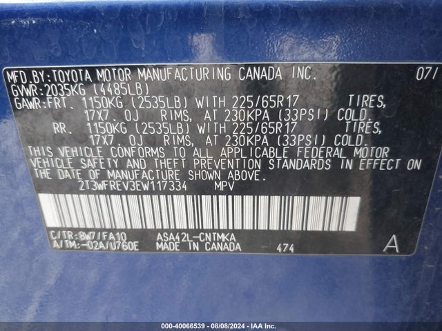 Toyota Rav4 Xle 2014 2T3WFREV3EW117334 Image 9
