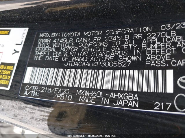 Toyota PRIUS XLE 2023 JTDACAAU4P3005827 Image 9