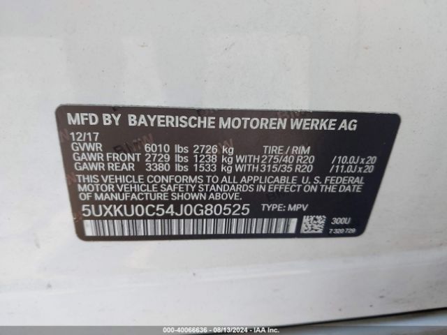 5UXKU0C54J0G80525 BMW X6 Sdrive35i