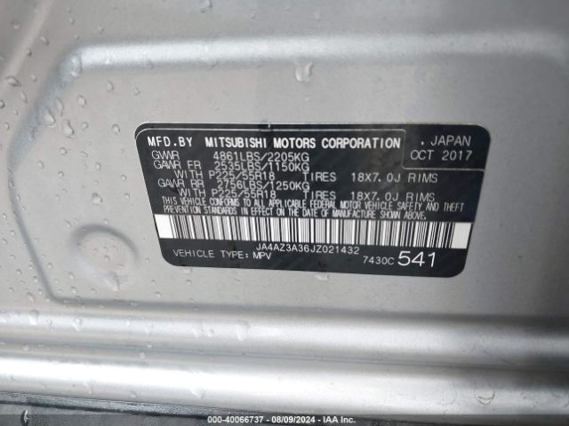 JA4AZ3A36JZ021432 Mitsubishi Outlander Le