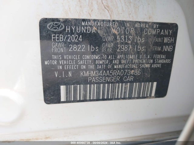 KMHM34AA5RA073486 Hyundai Ioniq 6 Sel