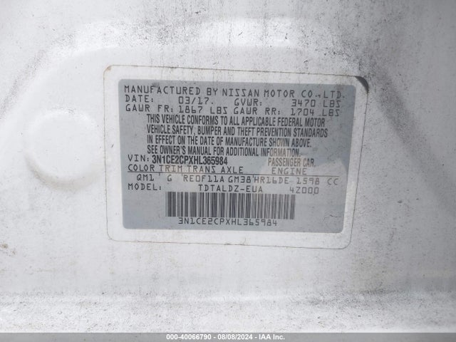 Nissan Versa Note Sv 2017 3N1CE2CPXHL365984 Image 9