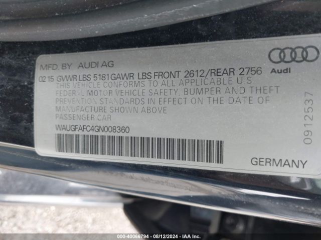 WAUGFAFC4GN008360 Audi A6 2.0t Premium Plus