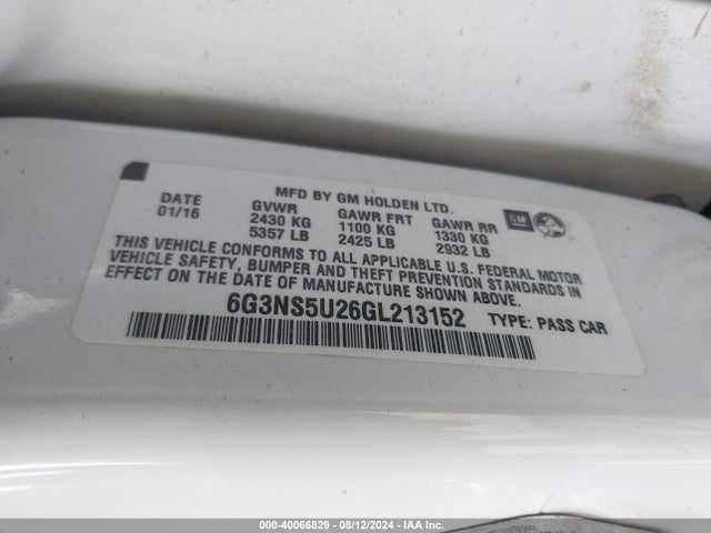 6G3NS5U26GL213152 Chevrolet Caprice Police