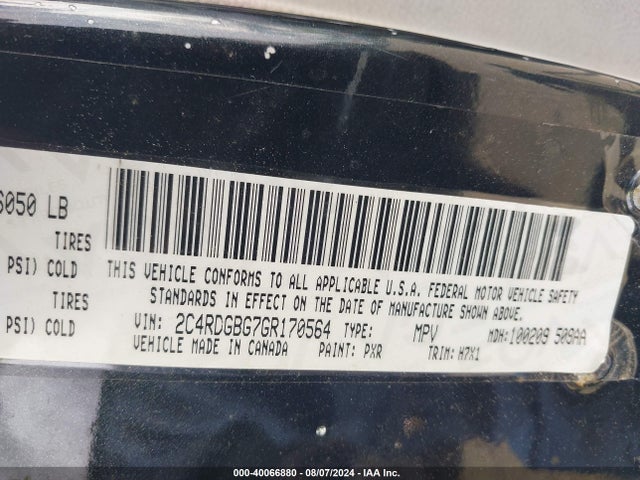 Dodge Grand Caravan Se 2016 2C4RDGBG7GR170564 Image 9