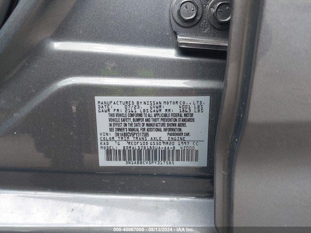 Nissan Sentra Sv Xtronic Cvt 2023 3N1AB8CV5PY317585 Image 9