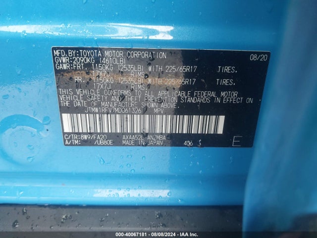 Toyota Rav4 Xle 2021 JTMW1RFV7MD061326 Image 9