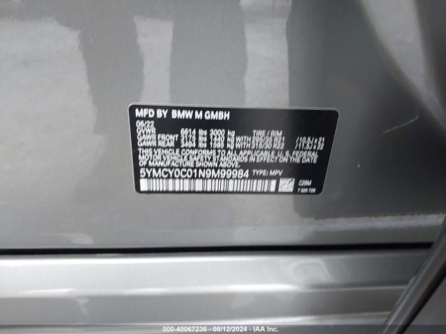 5YMCY0C01N9M99984 BMW X6 M