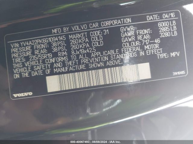 YV4A22PK6G1094145 Volvo Xc90 T6 Momentum