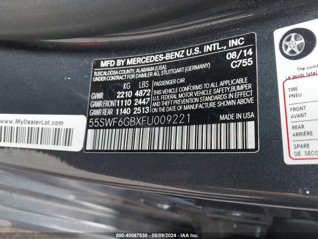 55SWF6GBXFU009221 Mercedes-Benz C 400 4matic