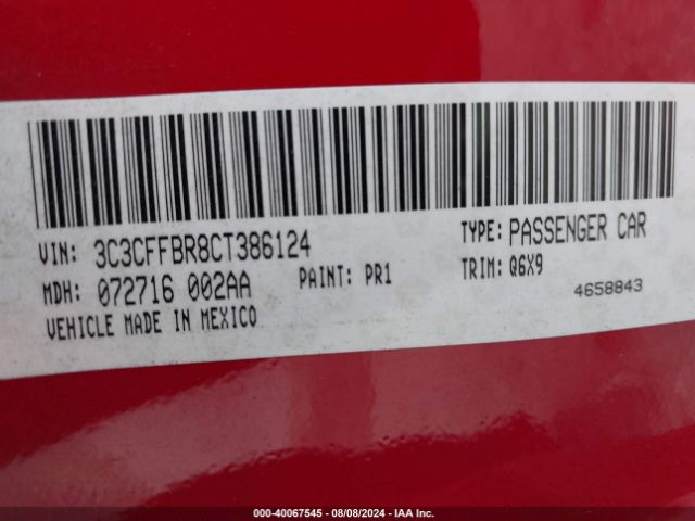 2012 FIAT 500 3C3CFFBR8CT386124 Photo 8