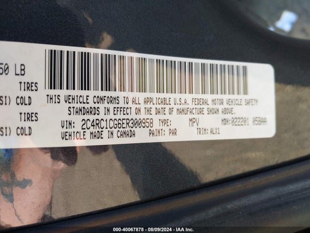2C4RC1CG6ER300958 Chrysler Town & Country Touring-l