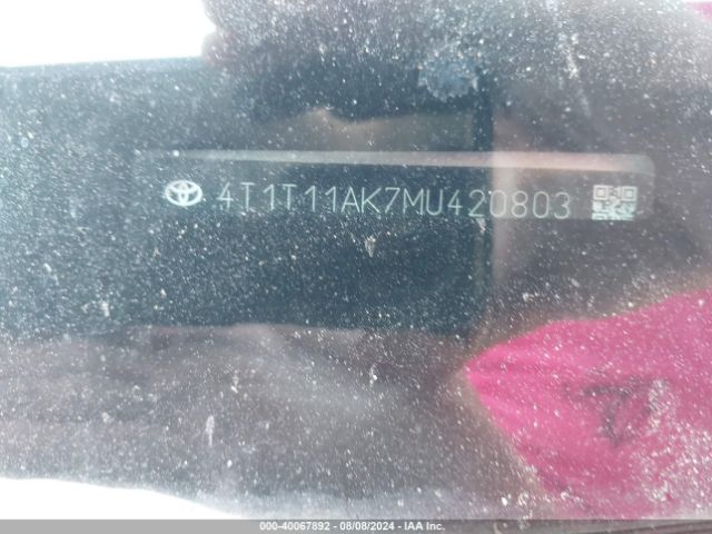 4T1T11AK7MU420803 Toyota Camry Se Nightshade Edition