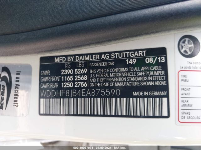 WDDHF8JB4EA875590 Mercedes-Benz E 350 4matic