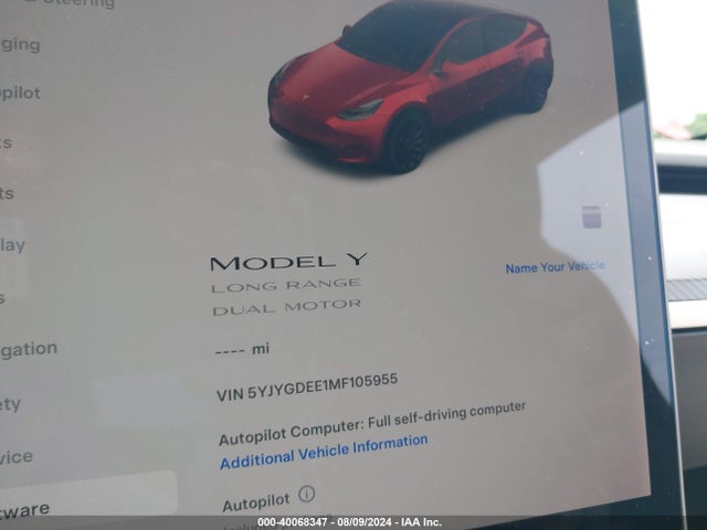 2021 TESLA MODEL Y 5YJYGDEE1MF105955 Photo 6