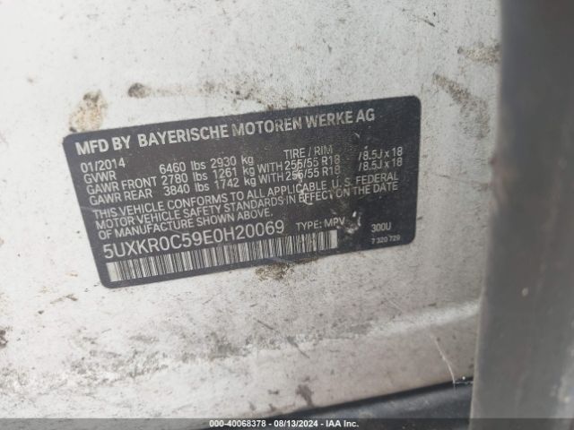 5UXKR0C59E0H20069 BMW X5 Xdrive35i