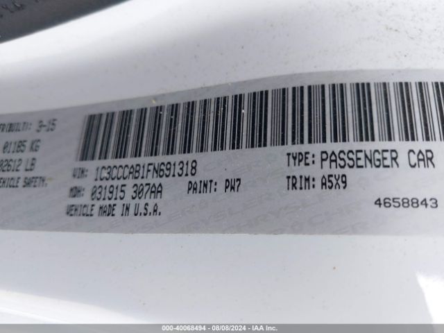 1C3CCCAB1FN691318 Chrysler 200 Limited