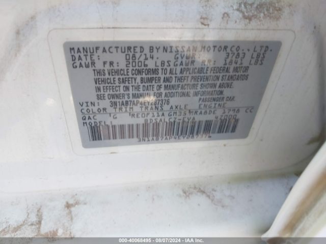3N1AB7AP4EY287376 Nissan SENTRA S