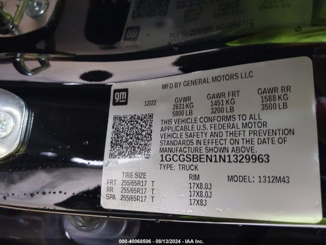 1GCGSBEN1N1329963 Chevrolet Colorado 2wd  Short Box Wt