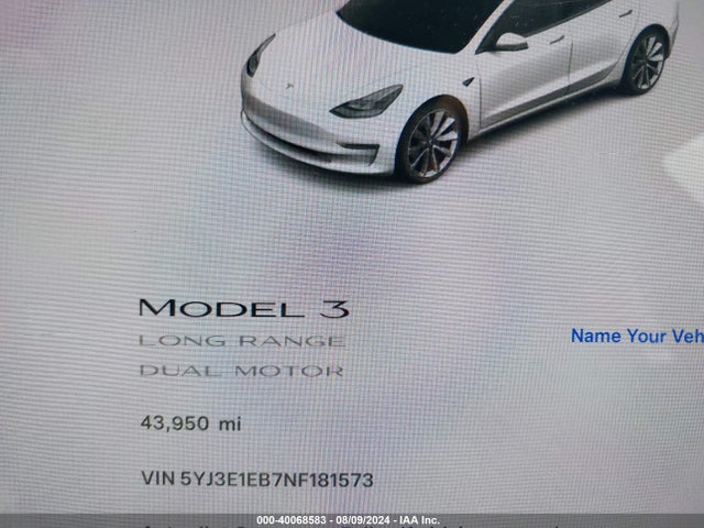 2022 TESLA MODEL 3 5YJ3E1EB7NF181573 Photo 6